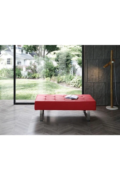 Metal Ayaklı Bench - Suni Deri Döşeme 45*120 Cm Yükseklik 40 Cm