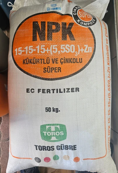 Npk Gübre 15 15 15 Süper Kompoze Taban Gübresi Npk Gübre 25 KG