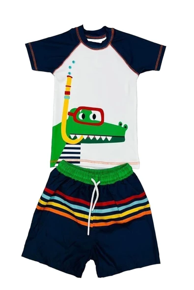 Erkek Çocuk 2'li  Mayo Takımı (Şort-Tişört) 3-10 Yaş 12269 - 3