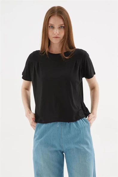 FASHION FRIENDS KADIN DÖKÜMLÜ CROP BLUZ 25Y0512K1 - 8