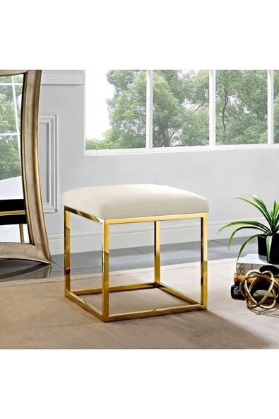 Chic Mini Metal Ayaklı Puf 40x40 cm - 5