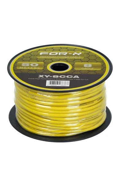 8 GA Bakır Oto Amfi Power Kablosu 50 Metre XY-8 CCA - 2