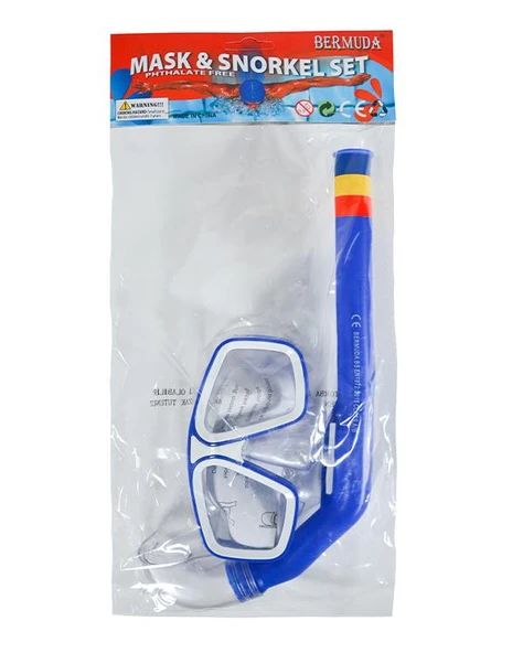 Bermuda Dalış Maskesi ve Şnorkel Seti Mavi SP4449