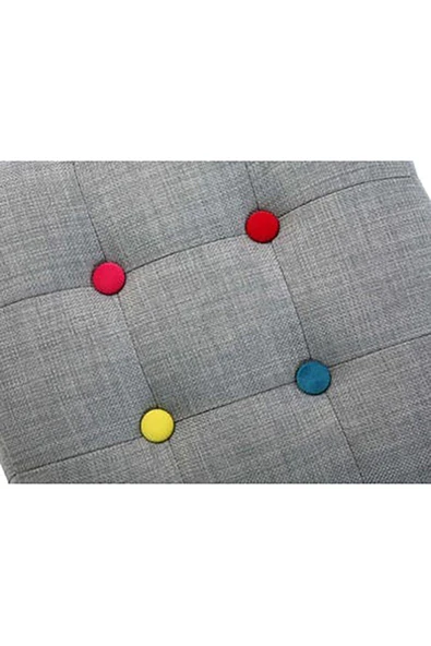 Renkli Düğmeli Kare Puf Dikişli En*boy 42*42 Cm Yükseklik 42 Cm