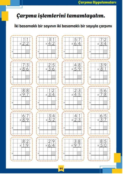 Çarpım Tablosu Ezberleten YAZ-SİL Kitabı - 8
