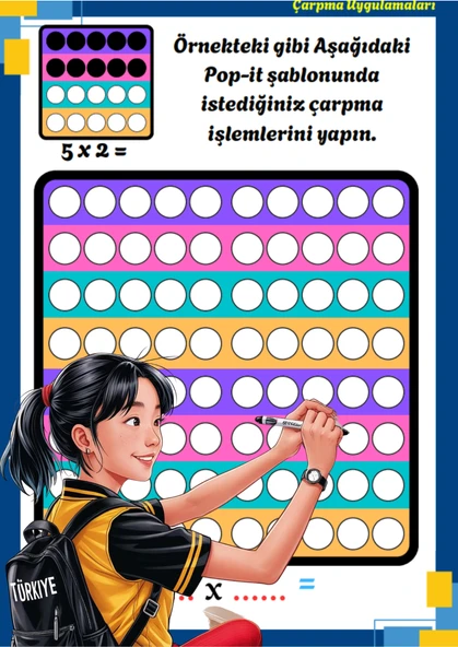 Çarpım Tablosu Ezberleten YAZ-SİL Kitabı - 2