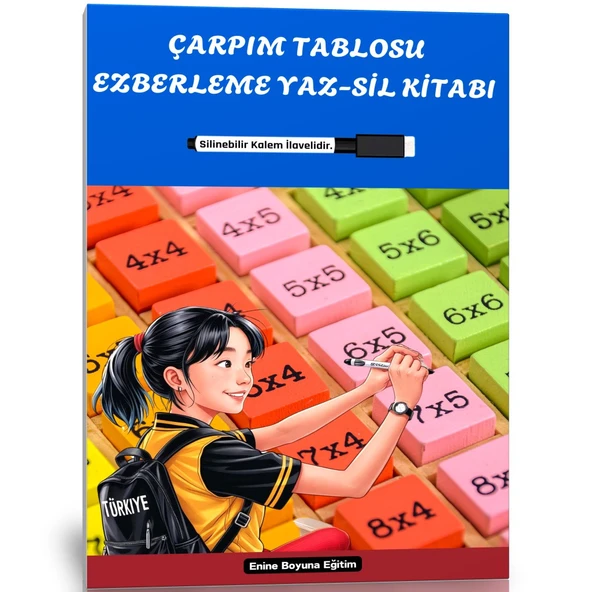 Çarpım Tablosu Ezberleten YAZ-SİL Kitabı