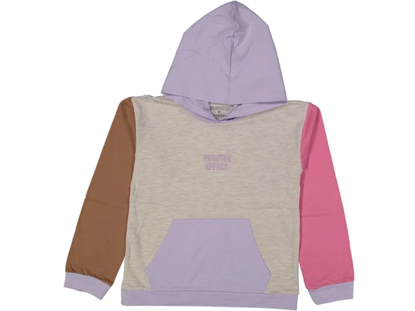 POSITIVE EFFECT NAKIŞLI KAPUŞONLU KIZ SWEATSHIRT