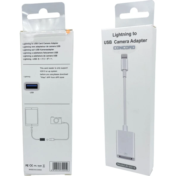 Usb den To Lightning Apple Flash Bellek Okuyucu JH-0514