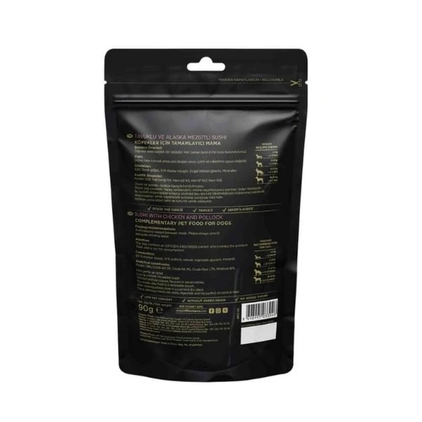 Reflex Snackies Natural Tavuklu ve Balıklı Sushi Tahılsız Köpek Ödül Maması 90 Gr - 2