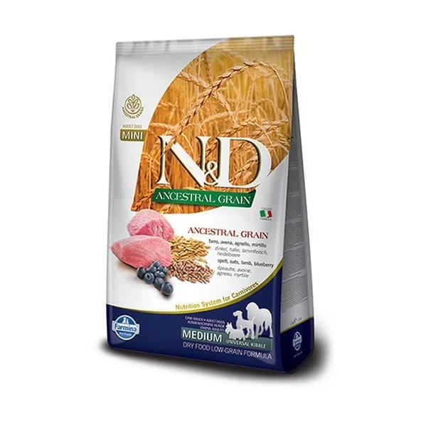 N&D Düşük Tahıllı Kuzu Etli Orta Irk Yetişkin Köpek Maması 2.5 Kg