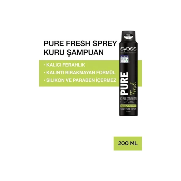 Syoss Pure Fresh Kuru Şampuan 200 ML