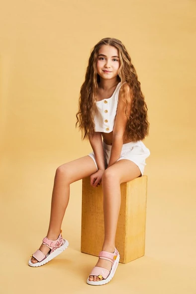 Vicco Dekan 332.P25Y.203 Kız Çocuk Sandalet Pudra 26-30 - Resim 6