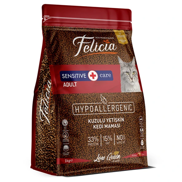 Felicia Kuzulu Az Tahıllı Yetişkin Kedi Maması HypoAllergenic Kedi Maması 1 KG