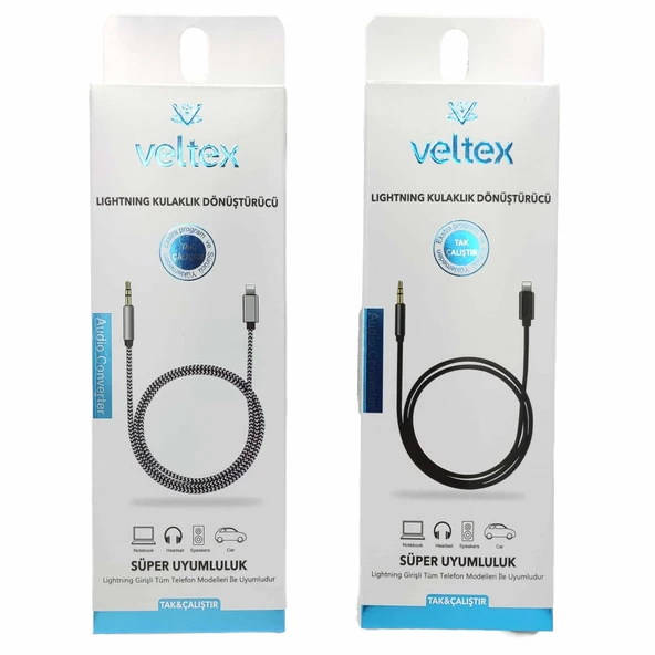 İphone Aux (Tak Çalıştır) 1 Metre Çevirici OTG Veltex VTX-510-511