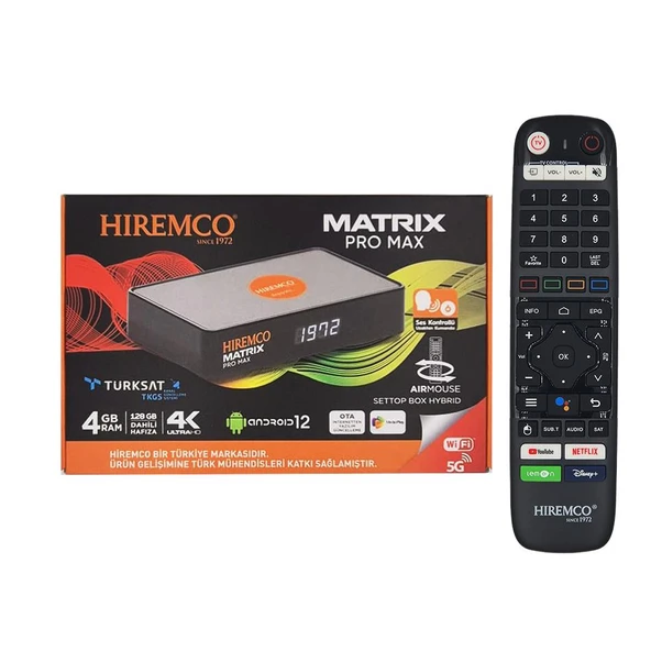 Hiremco Matrix Pro Max 4K 128GB Android 12 Uydu Alıcısı - 4