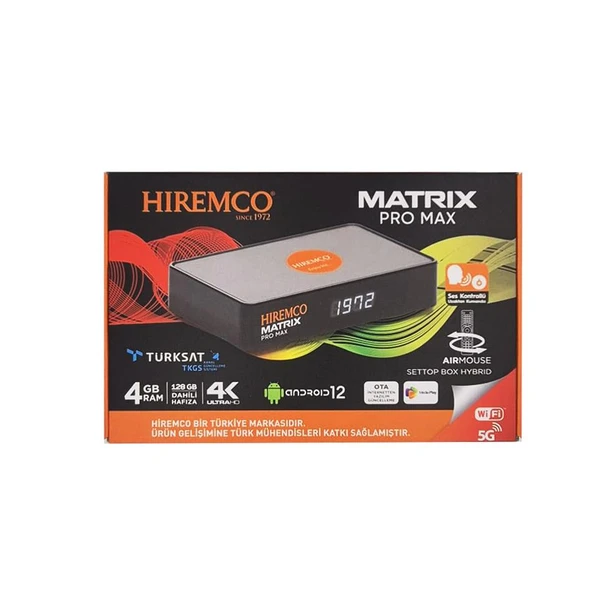 Hiremco Matrix Pro Max 4K 128GB Android 12 Uydu Alıcısı - 2