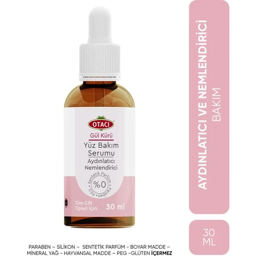 Otacı Gül Kürü Nemlendirici Aydınlatıcı Yüz Bakım Serumu 30 Ml
