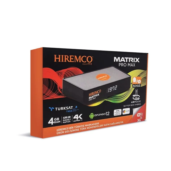 Hiremco Matrix Pro Max 4K 128GB Android 12 Uydu Alıcısı - 5