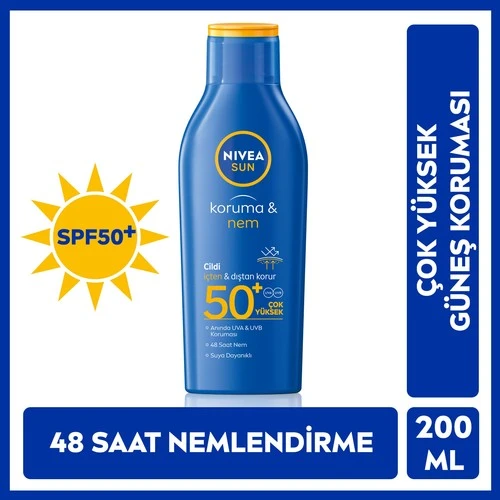 Nivea Sun Koruma  Nem Nemlendirici Güneş Sütü Spf50+ 200 Ml