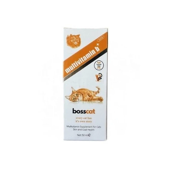 Bosscat B Kompleks Multivitamin Kedi Deri ve Tüy Sağlığı için Sıvı Takviye 50 Ml