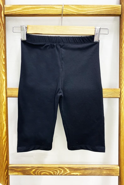 KIZ ÇOCUK KISA TAYT DÜZ RENK BELİ LASTİKLİ D27 - Resim 9