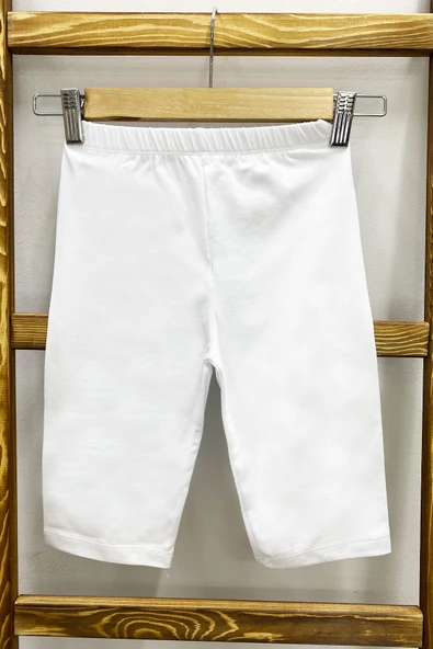 KIZ ÇOCUK KISA TAYT DÜZ RENK BELİ LASTİKLİ D27 - Resim 3