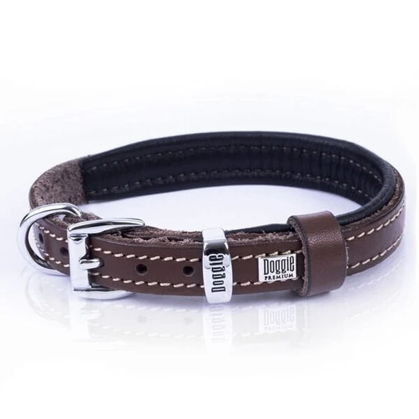 Doggie Konfor Deri Köpek Boyun Tasması Medium Kahverengi 1.5x25-30 Cm - 3