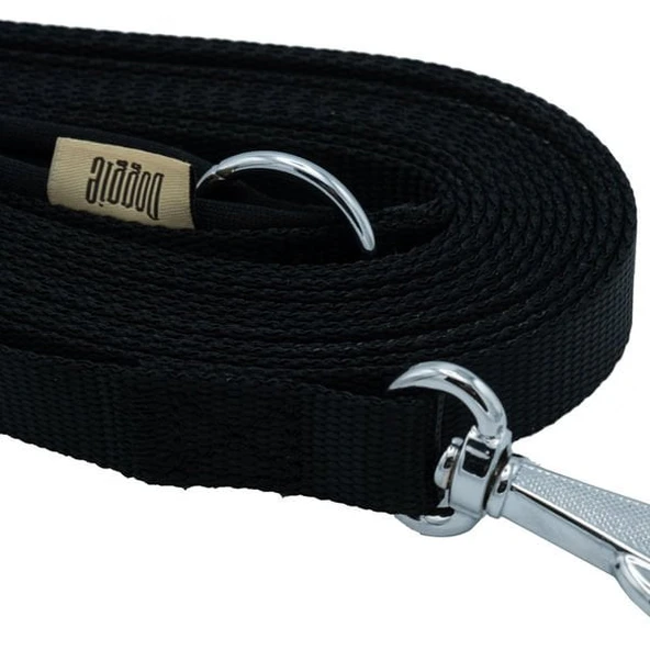 Doggie Konfor Dokuma Özel Üretim Köpek Gezdirme Tasması Siyah 1.5x700 Cm - 2