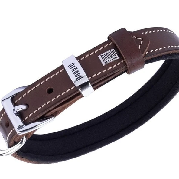 Doggie Konfor Deri Köpek Boyun Tasması Medium Kahverengi 1.5x25-30 Cm - 2