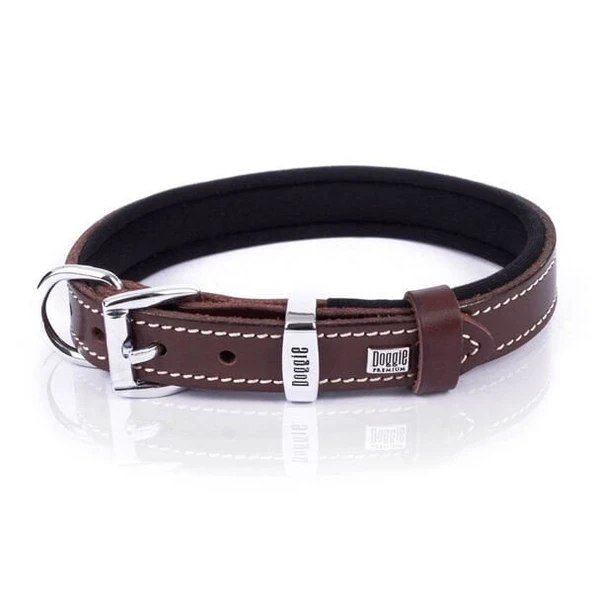 Doggie Comfort Deri Nazar Boncuklu Köpek Boyun Tasması Medium Kahverengi 2x35-40 Cm - 3
