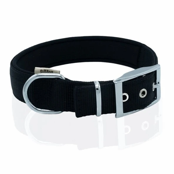 Doggie Elit Dokuma Köpek Boyun Tasması Medium Siyah 3x42-50 Cm - 3