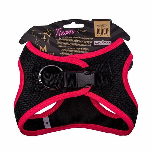 Doggie Havalı Dokuma Neon Küçük Irk Köpek Göğüs Tasması Medium Pembe 38-44 Cm - 2