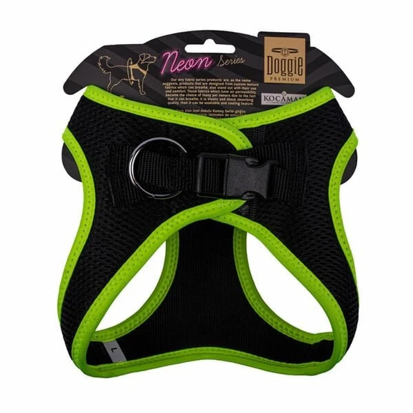 Doggie Havalı Dokuma Neon Küçük Irk Köpek Göğüs Tasması Large Sarı 42-48 Cm - 2
