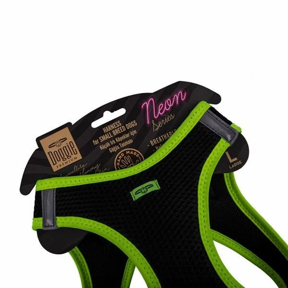 Doggie Havalı Dokuma Neon Küçük Irk Köpek Göğüs Tasması Large Sarı 42-48 Cm - 3