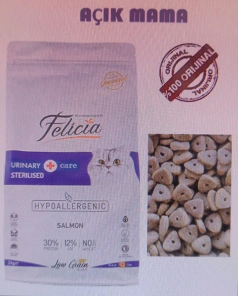 Felicia Sterilised Somonlu 6 kg açık kuru mama orjinal