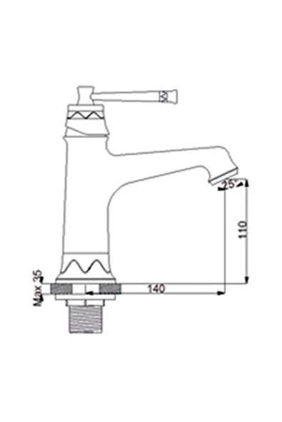 NEWARC PERA LAVABO BATARYASI (KROM) - 2