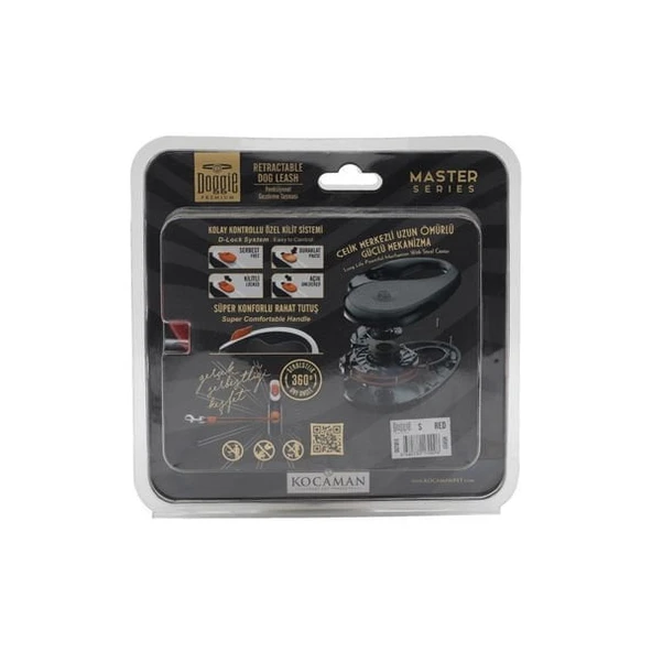 Doggie Master Otomatik Köpek Uzatma Tasması Small Kırmızı 15 Kg 5 Mt - 3