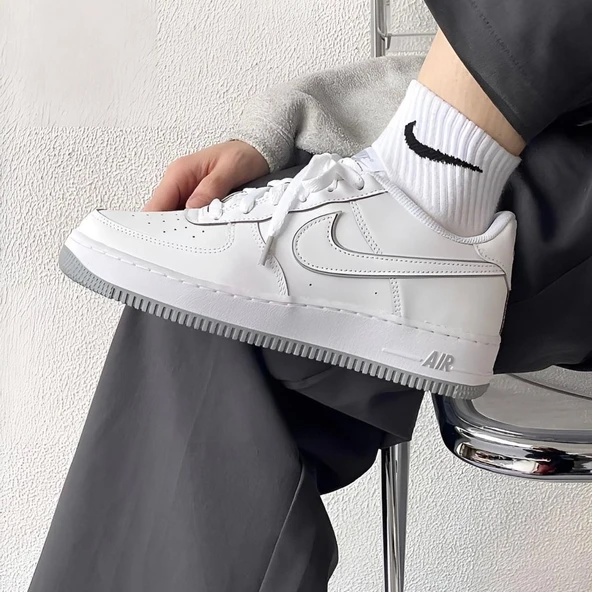 Nike Air Force 1 Beyaz/Gri Sneaker Spor Ayakkabı DX5805-100 - 8