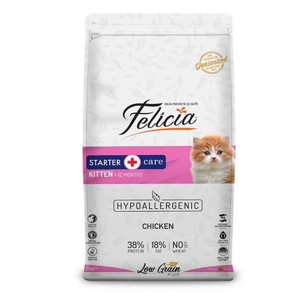 Felicia Düşük Tahıllı Hipoalerjenik Tavuklu Anne ve Yavru Kedi Maması 2 Kg