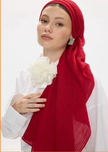 Müslin Püsküllü Bürümcük Pamuklu Şal - Resim 2