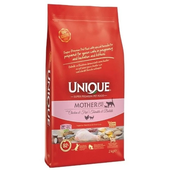 Unique Tavuklu ve Balıklı Anne ve Yavru Kedi Maması 2 Kg