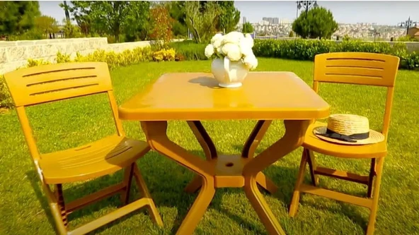 Omnipazar MT-GF235 Prima Isola Plastik Kare Bahçe Balkon Masa 70x70 cm - 4