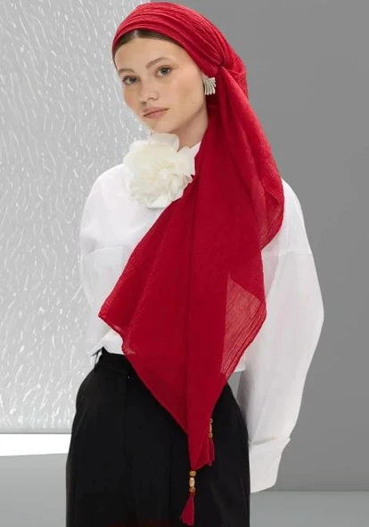 Müslin Püsküllü Bürümcük Pamuklu Şal ürün görseli