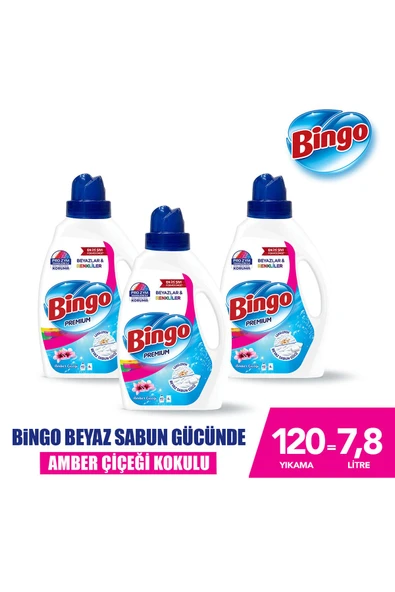 Sıvı Çamaşır Deterjanı Amber Çiçeği 2600 ml 3lü