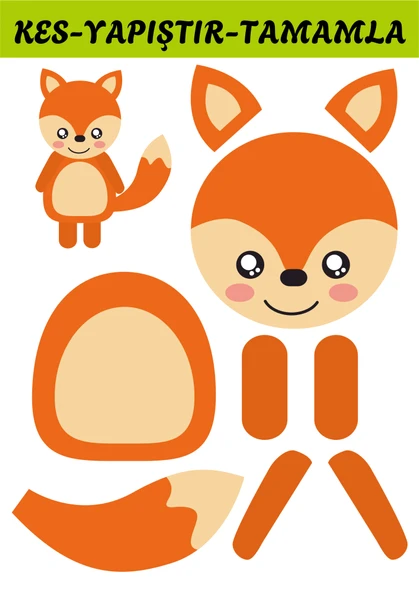 Okul Öncesi KES-YAPIŞTIR-Tamamla Makaslı Aktivite Seti (20 Hayvan) - 2