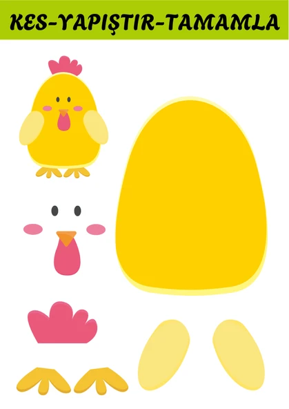 Okul Öncesi KES-YAPIŞTIR-Tamamla Makaslı Aktivite Seti (20 Hayvan) - 5