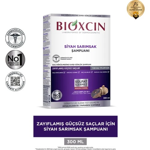 Bıoxcın Şampuan Siyah Sarımsaklı Saç Dökülmesine Karşı 300Ml