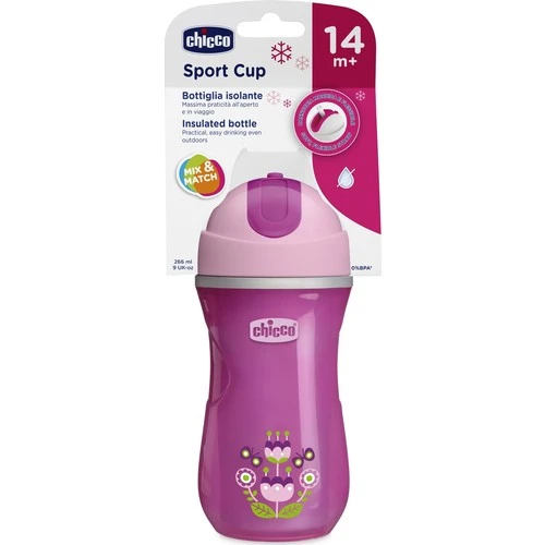 Chicco Bardak Isı Yalıtımlı Sport Pipetli 14 Ay+ Kız