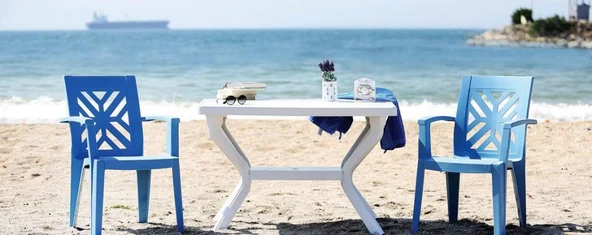 Omnipazar MT-GF240 Prima Roccia Plastik Dikdörtgen Bahçe Balkon Masa 70x110 cm - 8